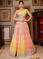 Organza Silk Multi Festival Wear Leheriya Printed Lehenga Choli